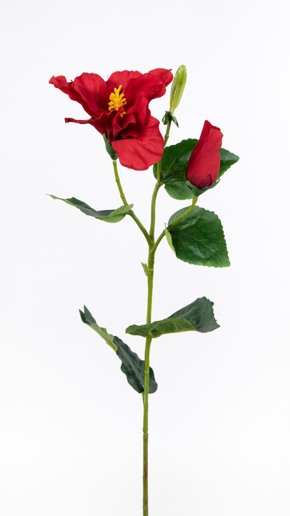 Hibiskuszweig 62cm rot OG Kunstblumen künstlicher Hibiskus Blumen Seidenblumen