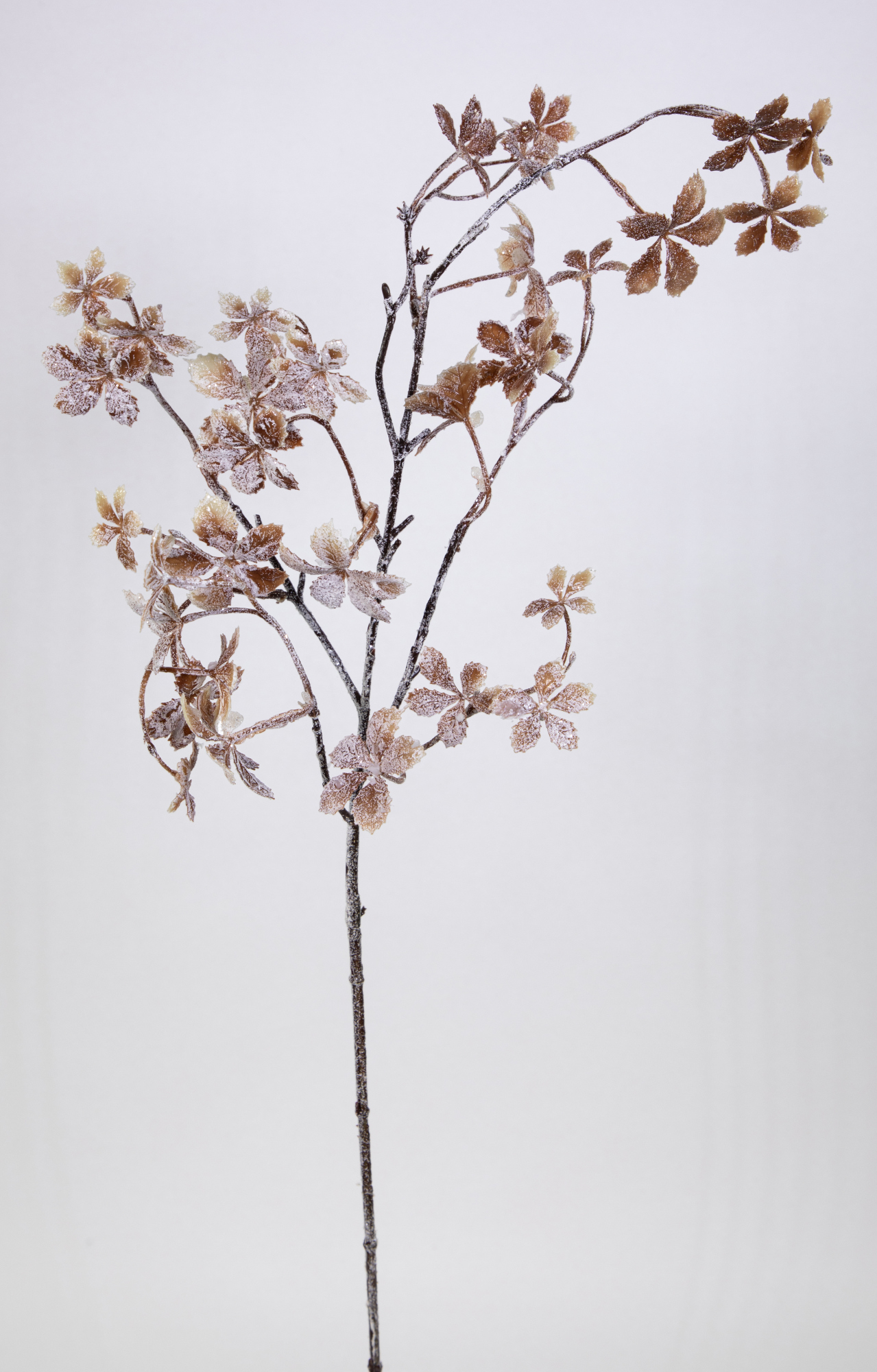 Potentillablattzweig 72cm braun in Schneeoptik GA Kunstblumen künstliche Blumen Fingerstrauch
