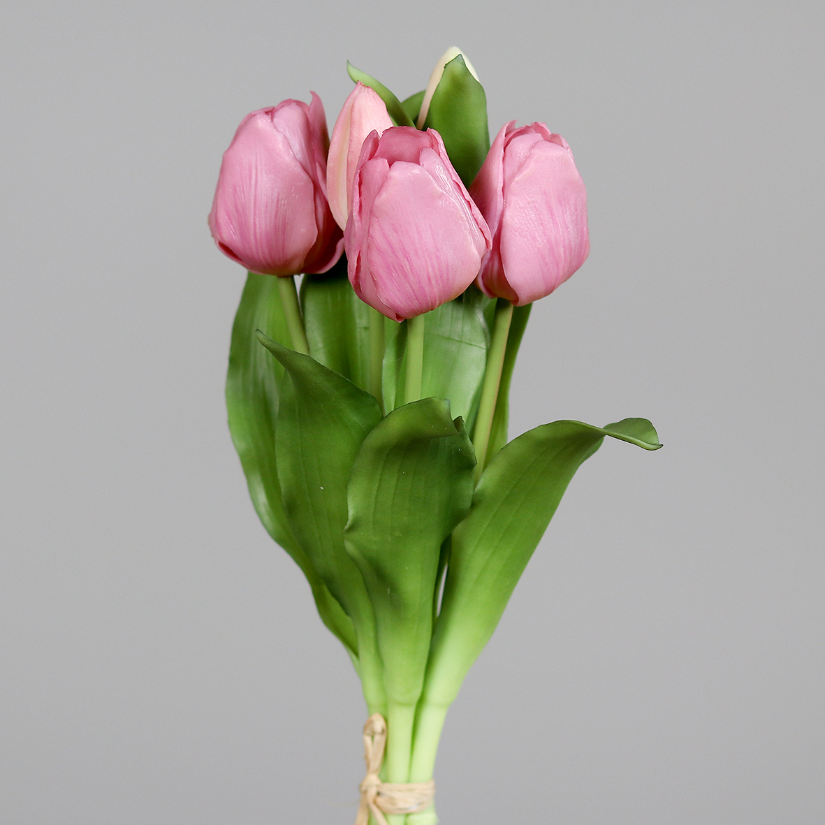 Tulpenbund Nature Real Touch 32x20cm rosa-pink mit 5 Blüten DP Kunstblumen künstliche Blumen Tulpen Latex
