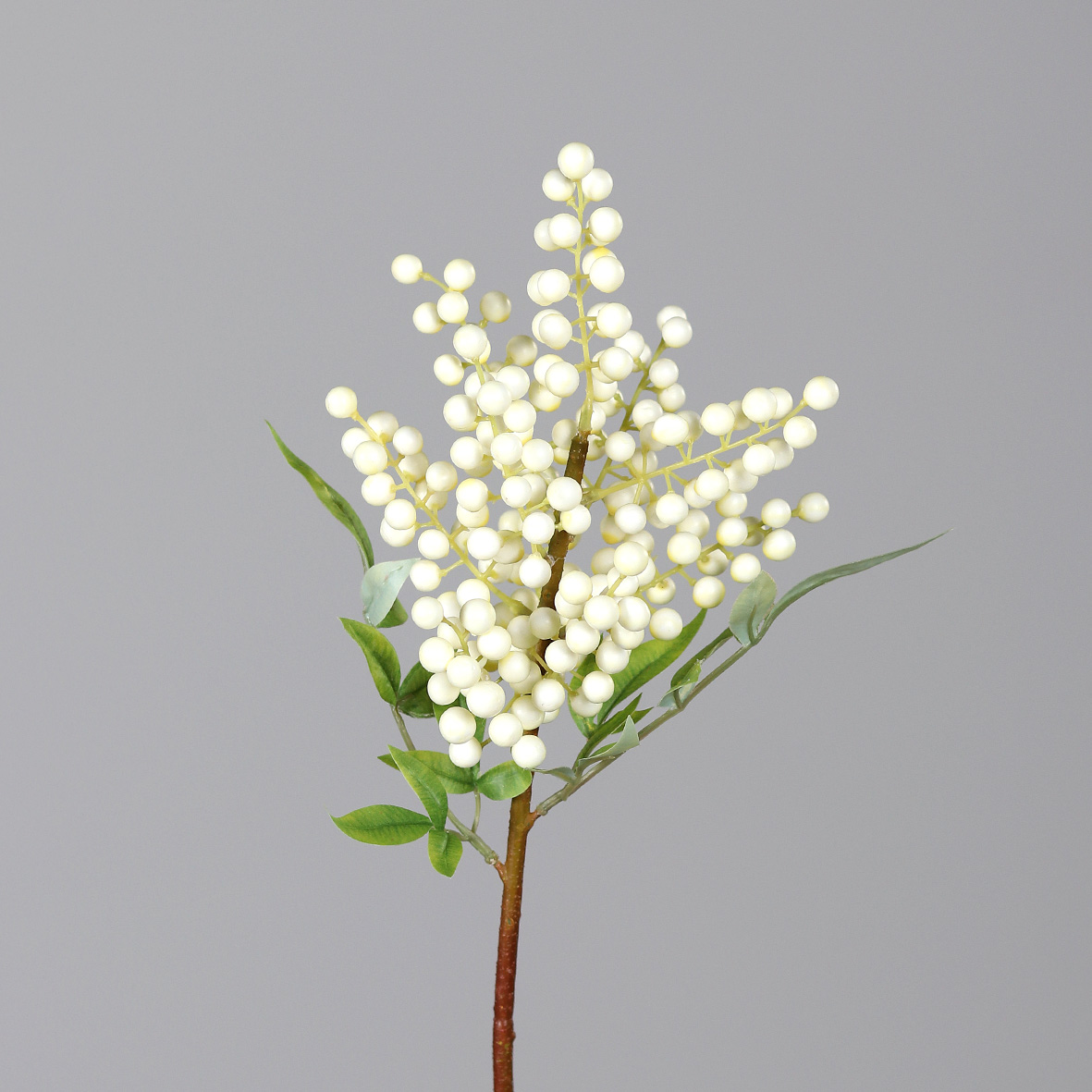 Beerenzweig mit Blätter 50cm weiß DP# Kunstzweig künstlicher Zweig Beeren Kunstpflanzen