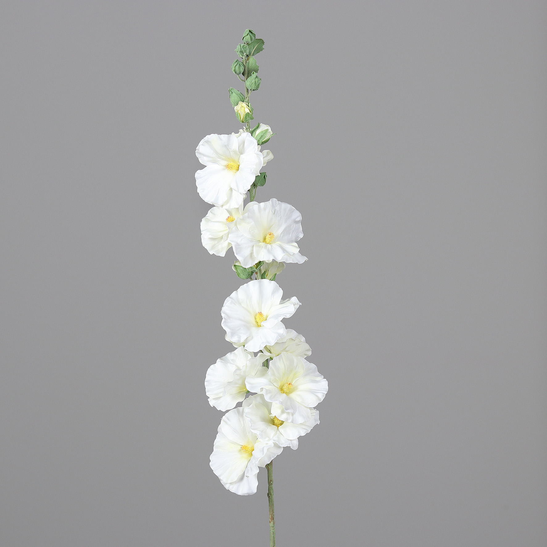 Malve 115cm weiß DP Kunstblumen Seidenblumen künstliche Malva sylvestris Käsepappel Rosspappel Zweige Blumen
