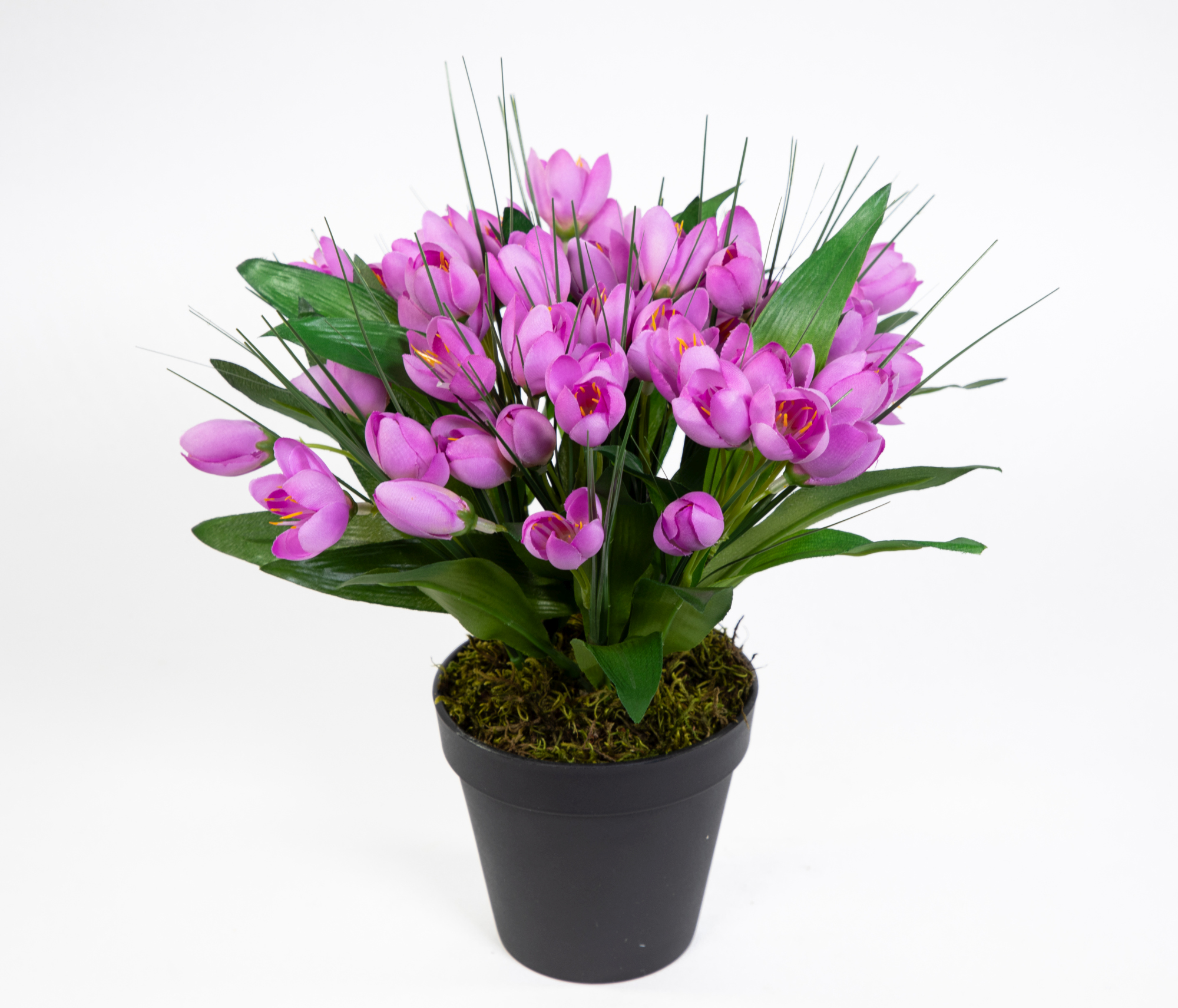 Krokusbusch 28cm lila im Topf PM Kunstpflanzen Kunstblumen künstlicher Crocus Krokus Blumen